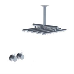 Vola termostatbrusebatteri med 050A hovedbrus - I børstet krom - 5251A-20